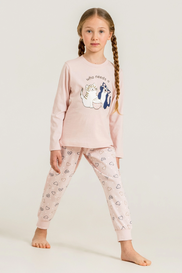 Rolypoly Rp3902-G  Kız Çocuk Uzun Kol Pijama Takım