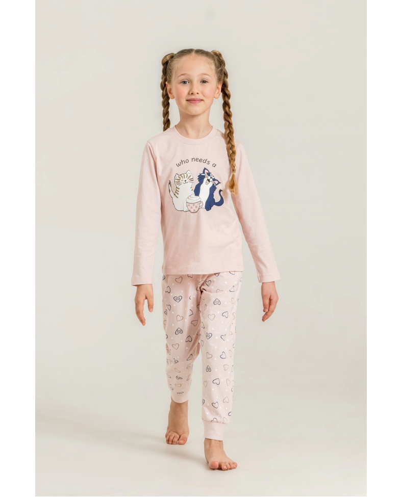 Rolypoly Rp3902-G  Kız Çocuk Uzun Kol Pijama Takım