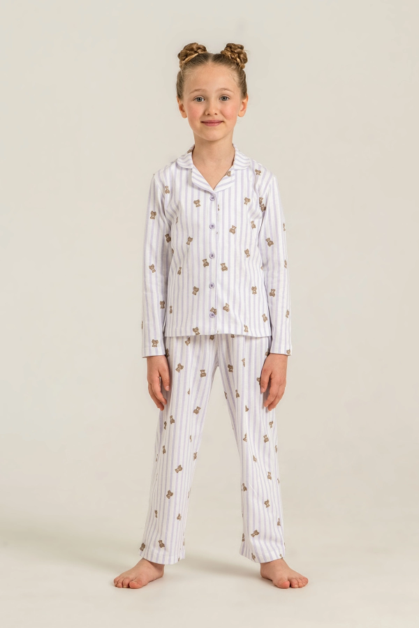 Rolypoly Rp3913-G  Kız Çocuk Gömlek Pijama Takım
