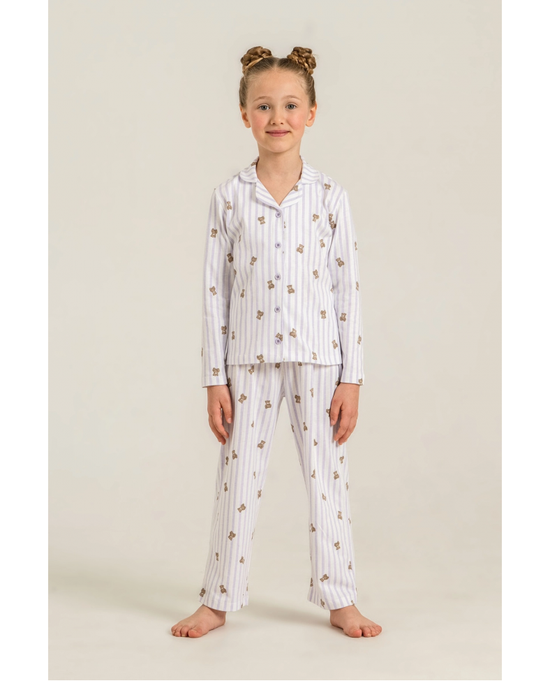 Rolypoly Rp3913-G  Kız Çocuk Gömlek Pijama Takım