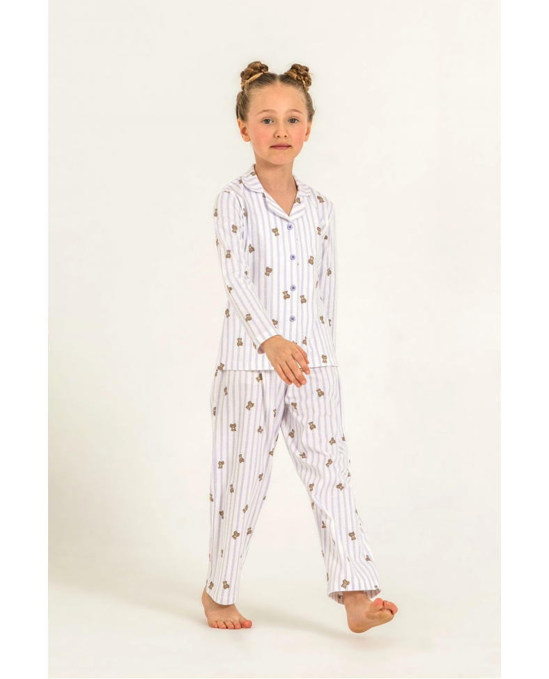 Rolypoly Rp3913-G  Kız Çocuk Gömlek Pijama Takım
