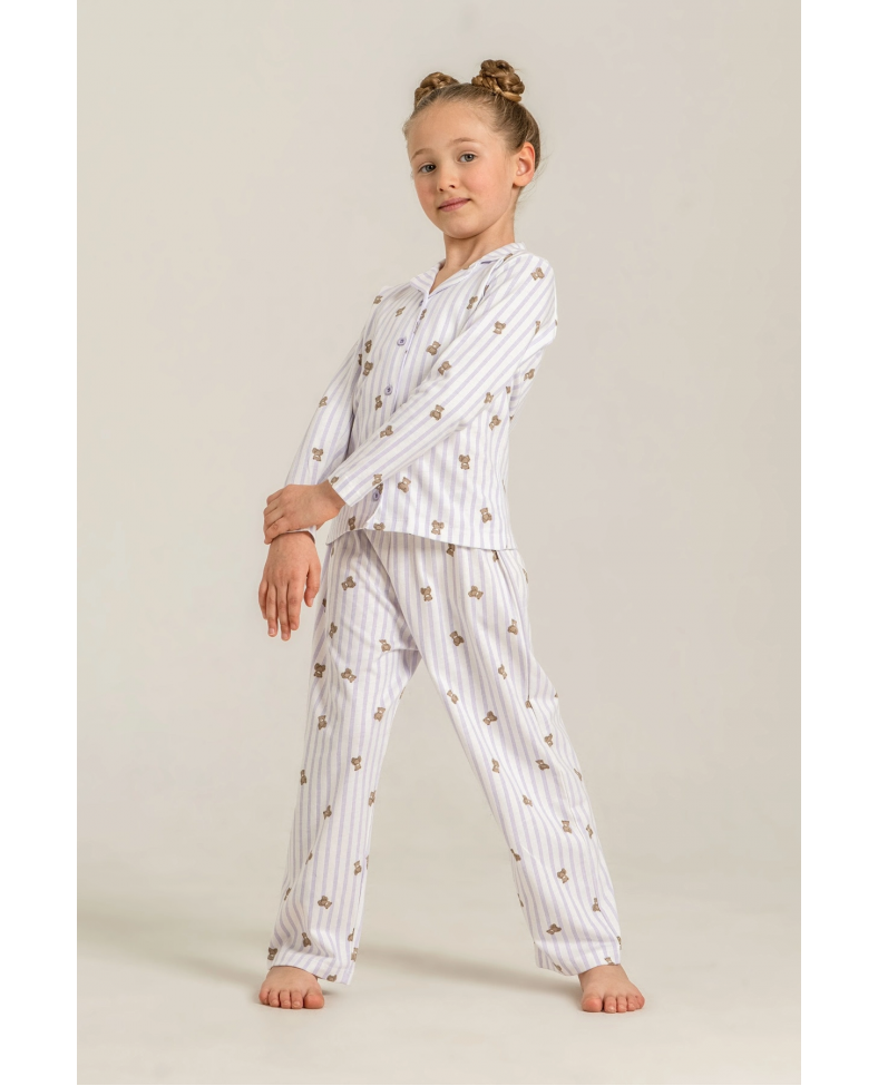 Rolypoly Rp3913-G  Kız Çocuk Gömlek Pijama Takım