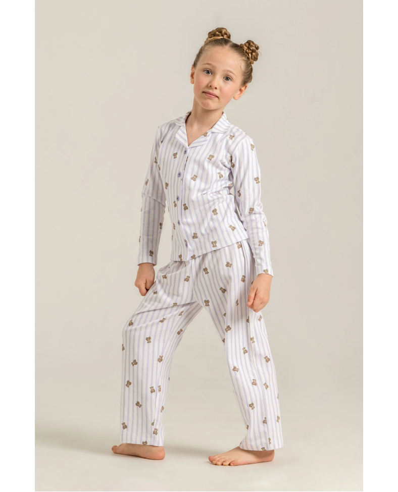 Rolypoly Rp3913-G  Kız Çocuk Gömlek Pijama Takım