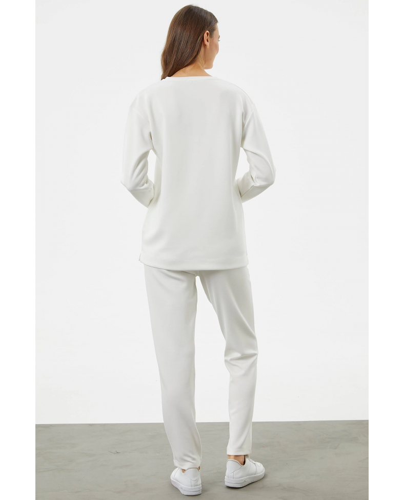 Sementa 76233 Baskılı Sıfır Yaka Oversize Eşofman Takım Somersan Giyim | Kadın, Erkek ve Çocuk Moda