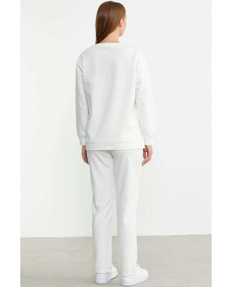 Sementa 76380 Taş Detaylı Sıfır Yaka  Eşofman Takım