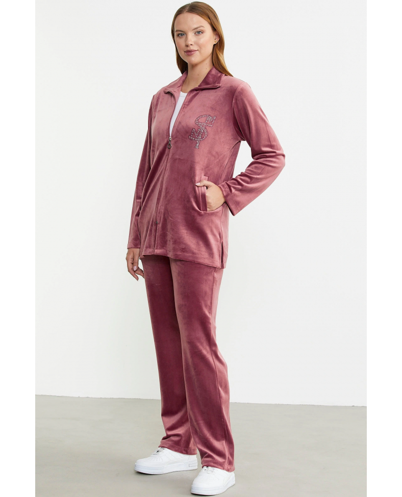 Sementa 76387 Fermuarlı Kadife Tunik Eşofman Takım