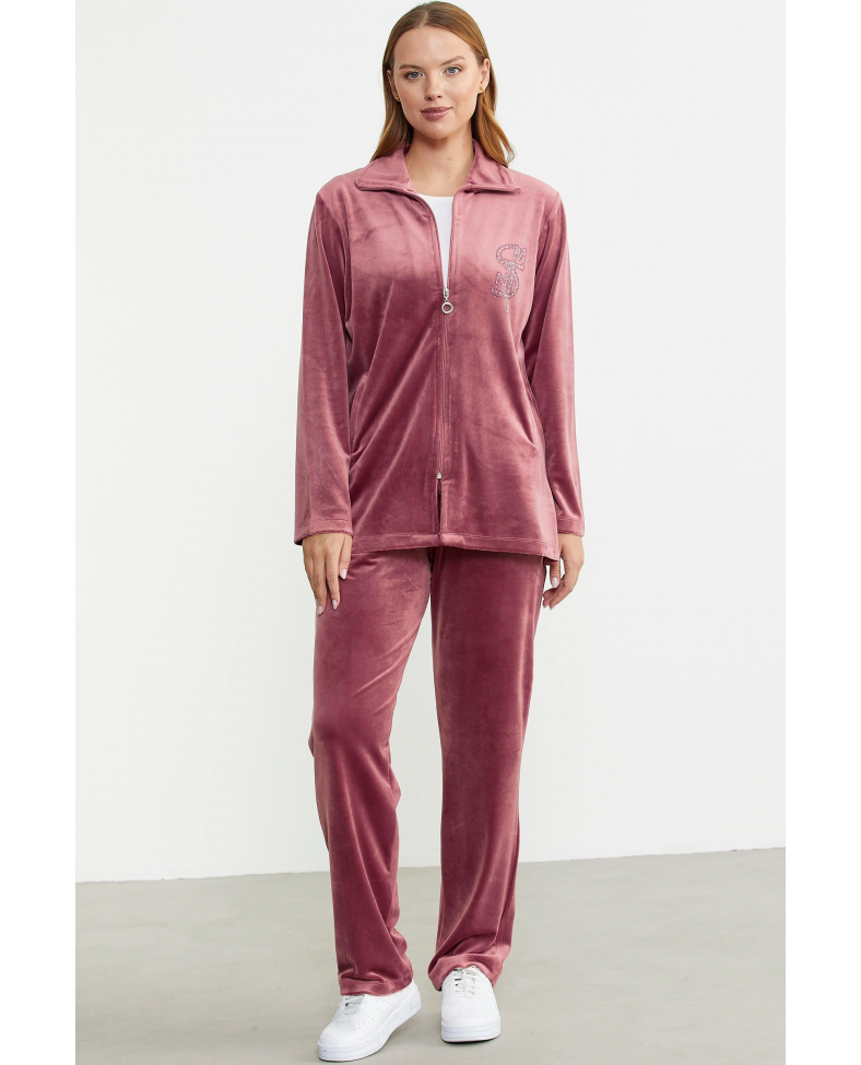 Sementa 76387 Fermuarlı Kadife Tunik Eşofman Takım