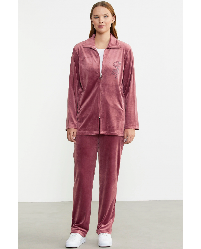 Sementa 76387 Fermuarlı Kadife Tunik Eşofman Takım