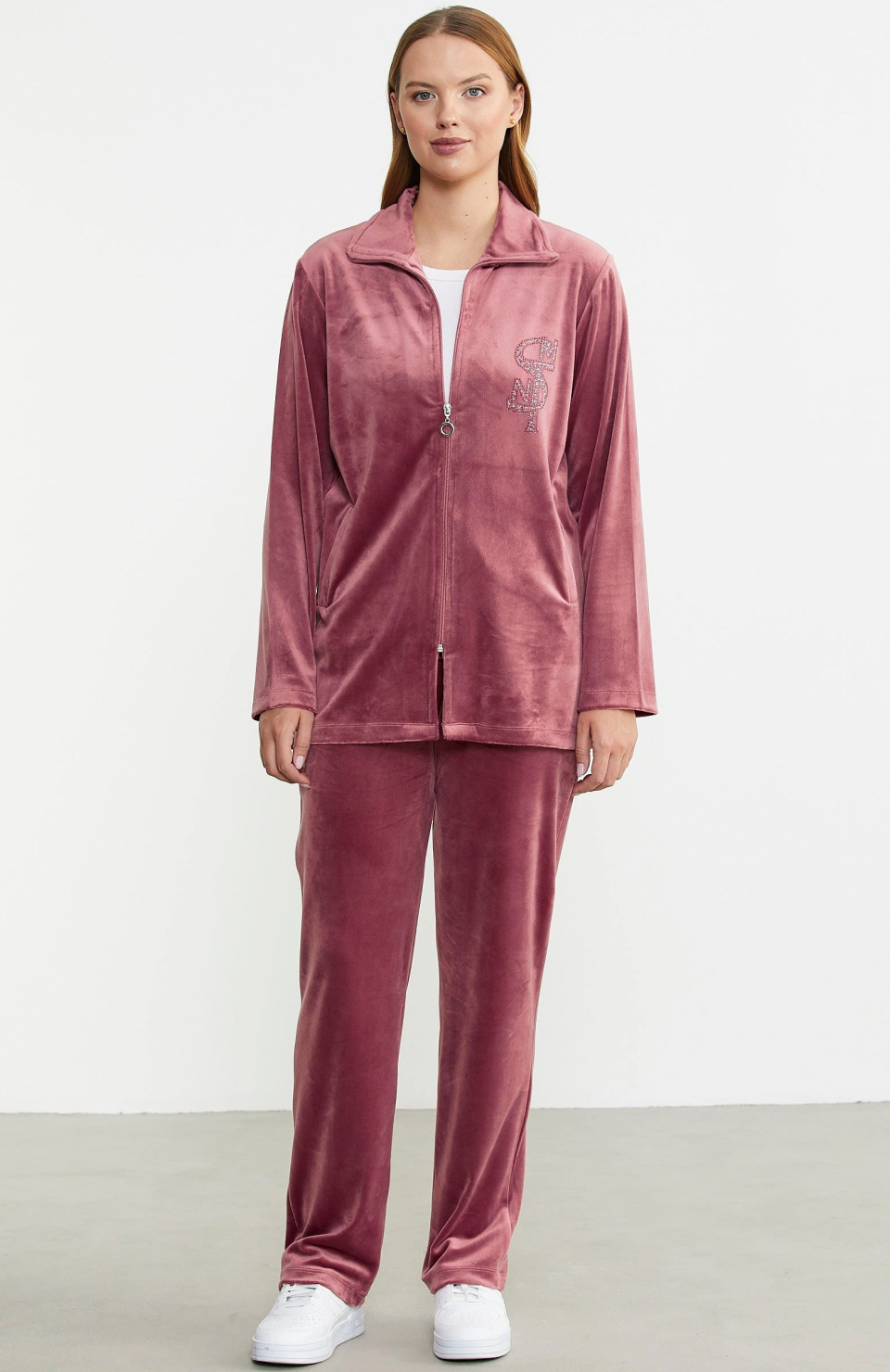 Sementa 76387 Fermuarlı Kadife Tunik Eşofman Takım