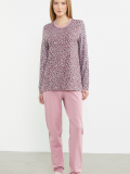 Sementa 76413 Rahat Kalıp Leopar Kombinli Pijama Takım