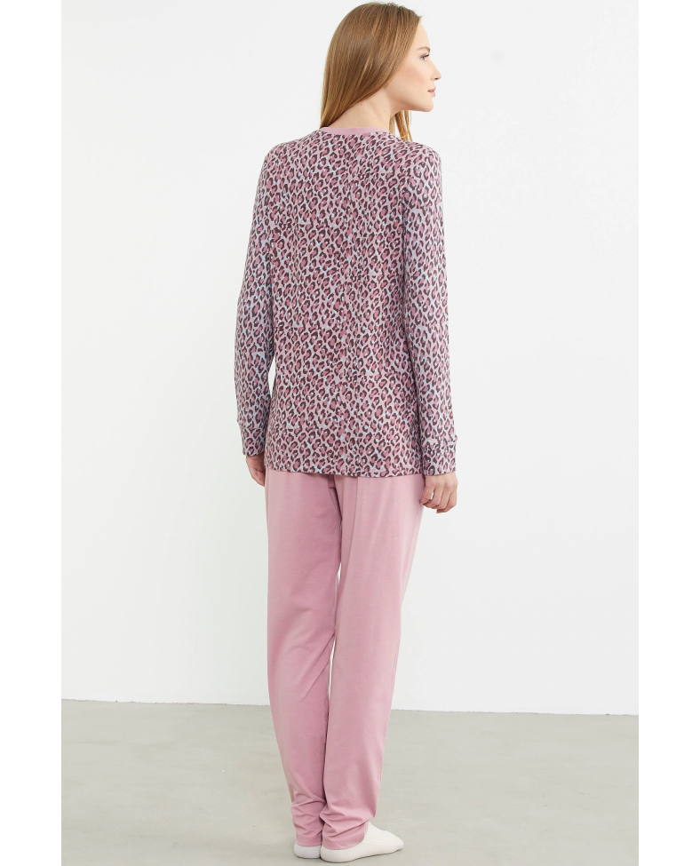 Sementa 76413 Rahat Kalıp Leopar Kombinli Pijama Takım