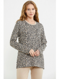 Sementa 76413 Rahat Kalıp Leopar Kombinli Pijama Takım