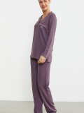 Sementa 76438 Yarım Düğmeli Cep Detaylı Pijama Takım