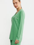 Sementa 76438 Yarım Düğmeli Cep Detaylı Pijama Takım