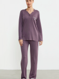 Sementa 76438 Yarım Düğmeli Cep Detaylı Pijama Takım