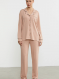 Sementa 76444 Düz Renk Gömlek Model Pijama Takım