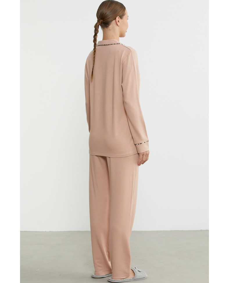 Sementa 76444 Düz Renk Gömlek Model Pijama Takım