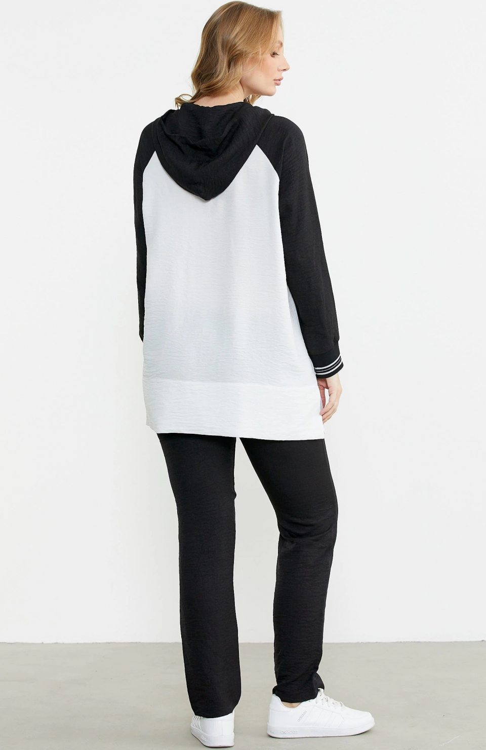 Sementa 76448 Keten Görünümlü Kapüşonlu Tunik Takım