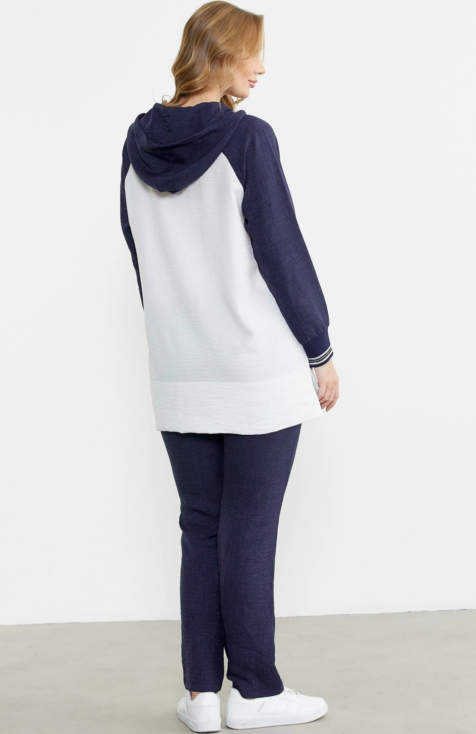 Sementa 76448 Keten Görünümlü Kapüşonlu Tunik Takım