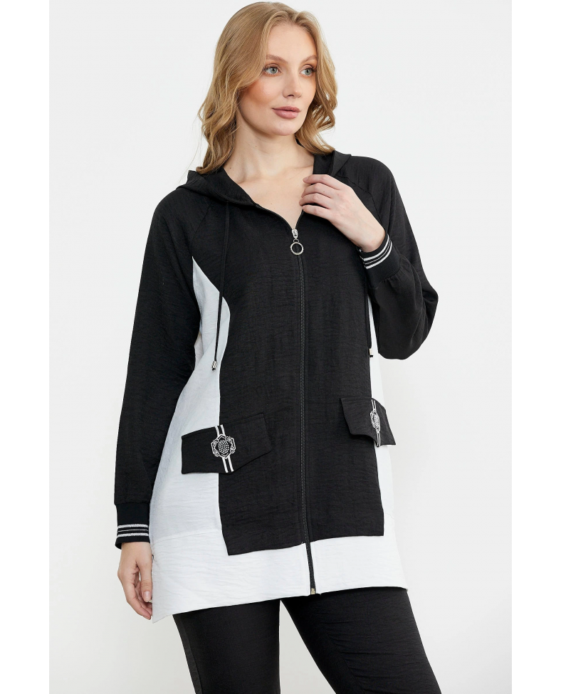 Sementa 76448 Keten Görünümlü Kapüşonlu Tunik Takım