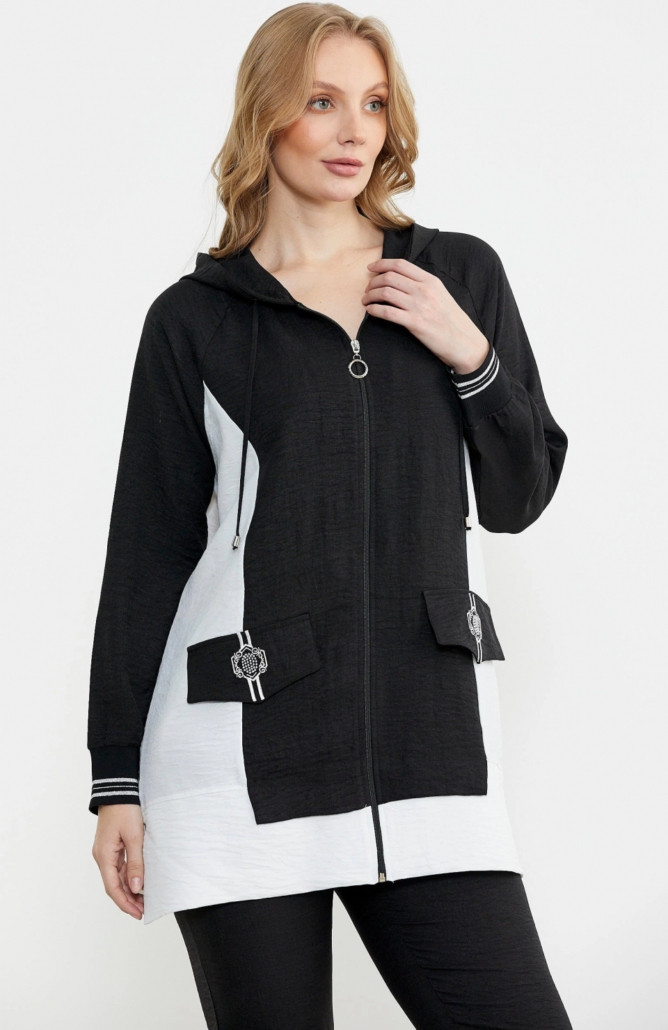 Sementa 76448 Keten Görünümlü Kapüşonlu Tunik Takım