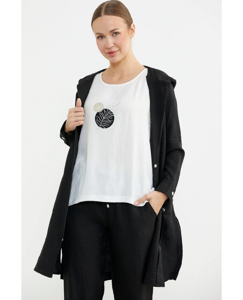 Sementa 76473 Büyük Beden Keten Görünümlü Üçlü Takım