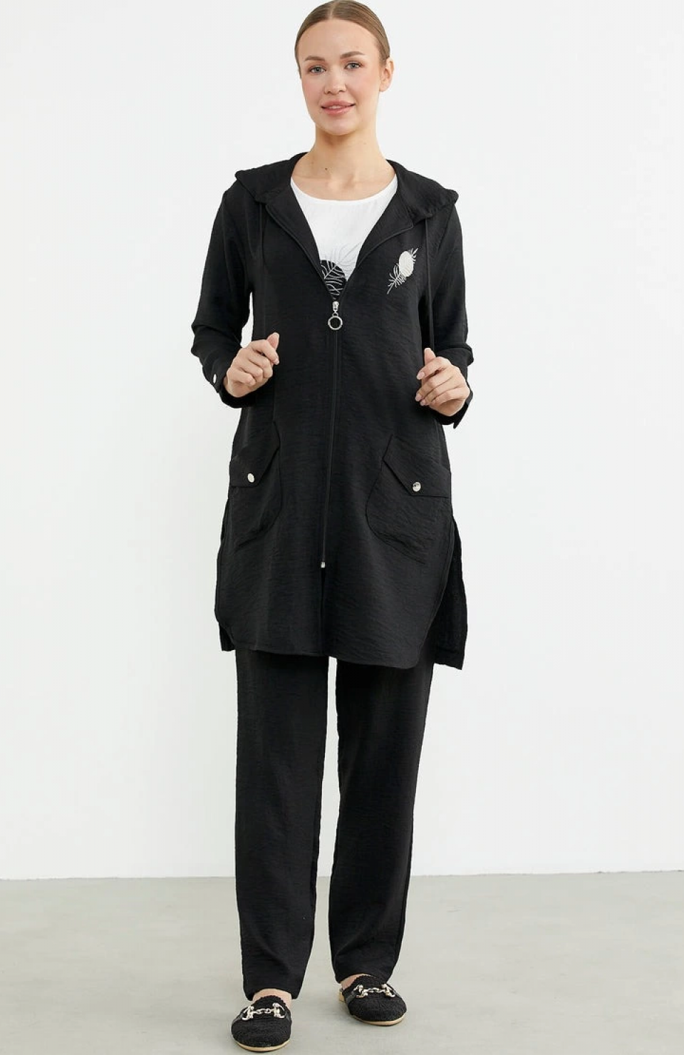 Sementa 76473 Büyük Beden Keten Görünümlü Üçlü Takım