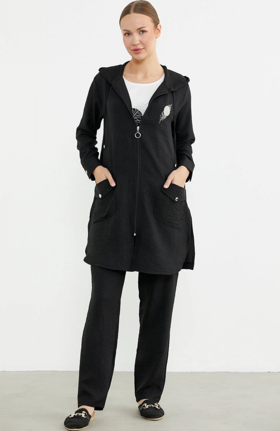 Sementa 76473 Büyük Beden Keten Görünümlü Üçlü Takım