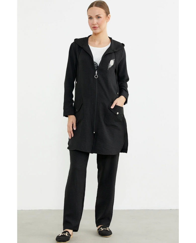 Sementa 76473 Büyük Beden Keten Görünümlü Üçlü Takım