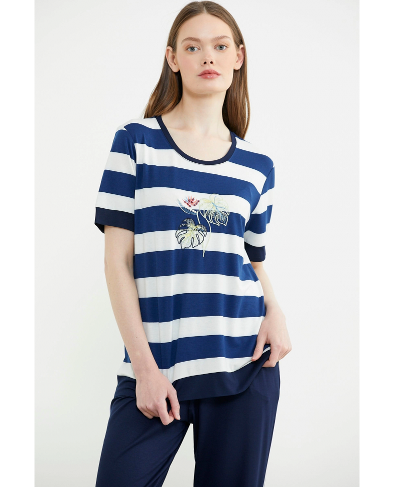 Sementa 76476 Rahat Kalıp Çizgili Pantolon Takım