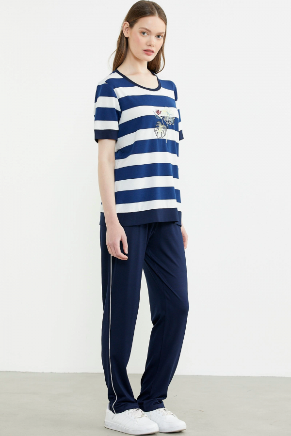 Sementa 76476 Rahat Kalıp Çizgili Pantolon Takım