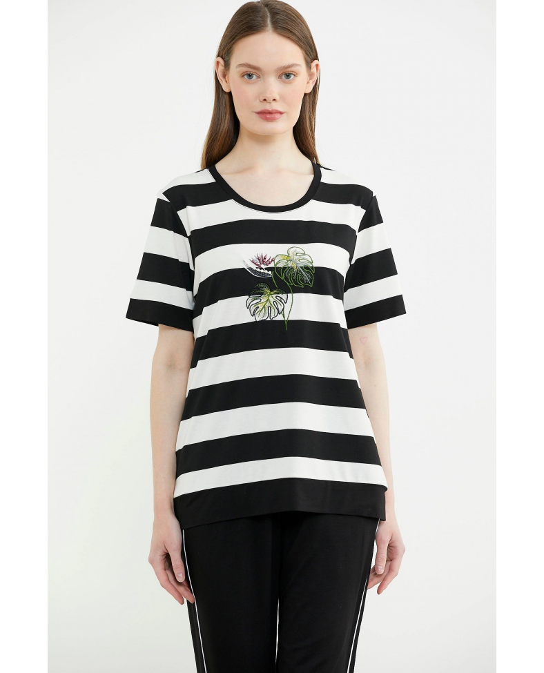 Sementa 76476 Rahat Kalıp Çizgili Pantolon Takım Somersan Giyim | Kadın, Erkek ve Çocuk Moda