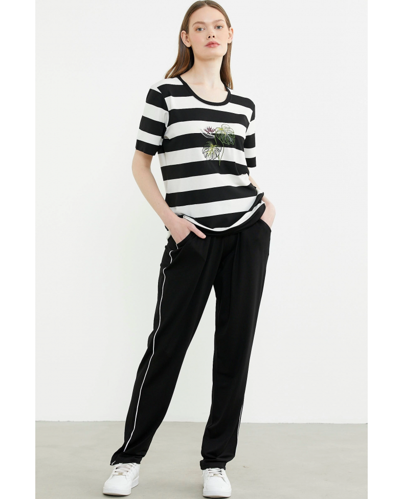 Sementa 76476 Rahat Kalıp Çizgili Pantolon Takım Somersan Giyim | Kadın, Erkek ve Çocuk Moda