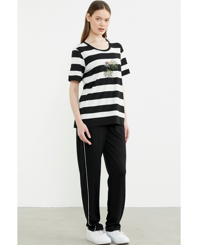 Sementa 76476 Rahat Kalıp Çizgili Pantolon Takım Somersan Giyim | Kadın, Erkek ve Çocuk Moda