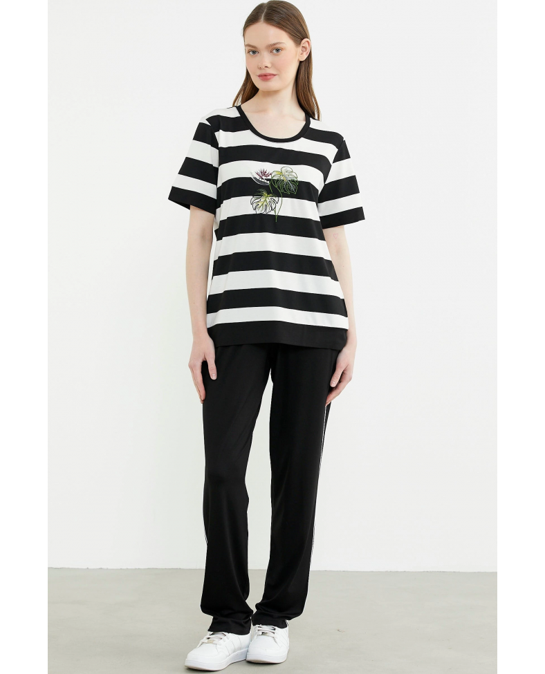 Sementa 76476 Rahat Kalıp Çizgili Pantolon Takım Somersan Giyim | Kadın, Erkek ve Çocuk Moda