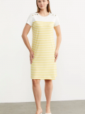Sementa 77482 Düğme Detaylı Çizgili Penye Elbise