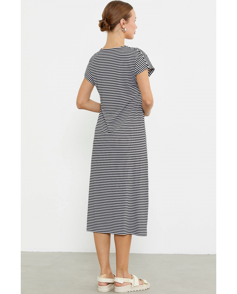 Sementa 77489 Nakış Detaylı Marine Penye Elbise