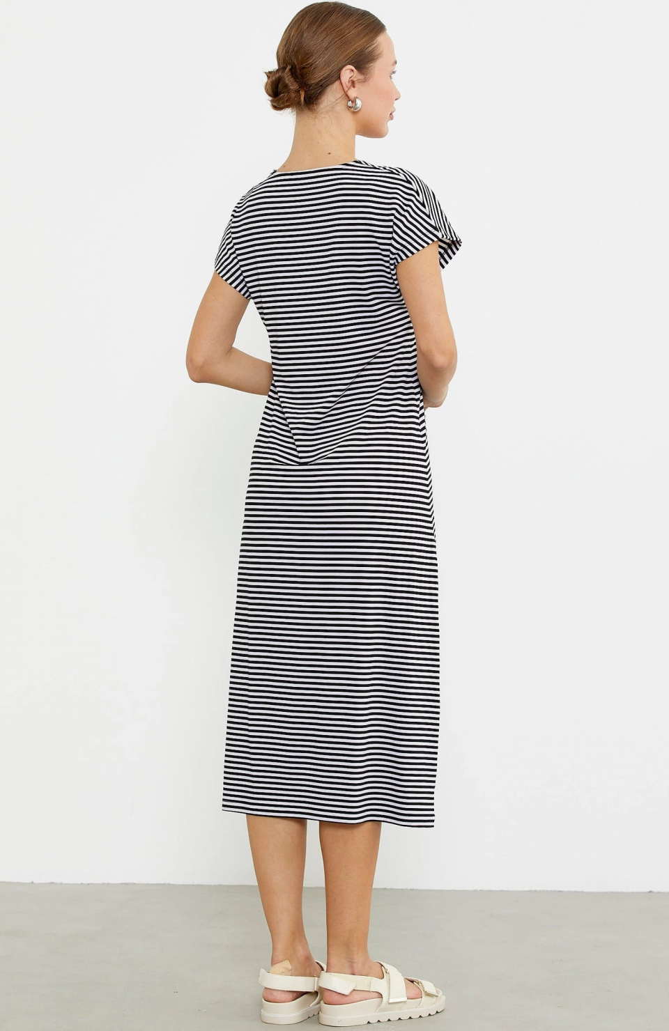 Sementa 77489 Nakış Detaylı Marine Penye Elbise