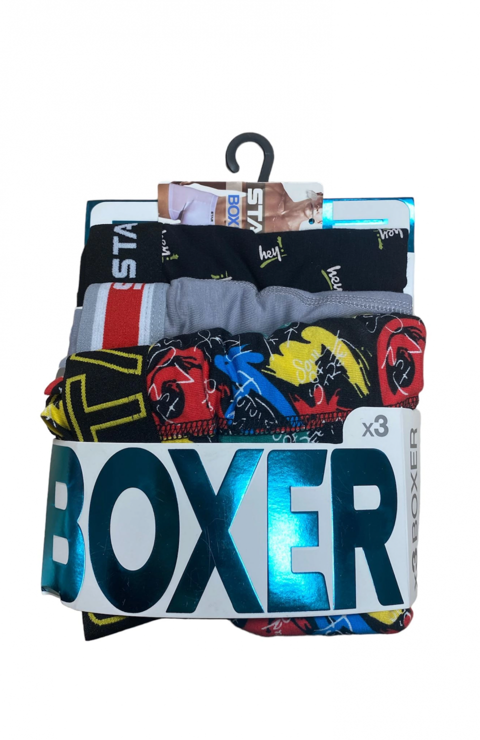 Star 105 Desenli Jakar Erkek 3'lü Kemer Boxer