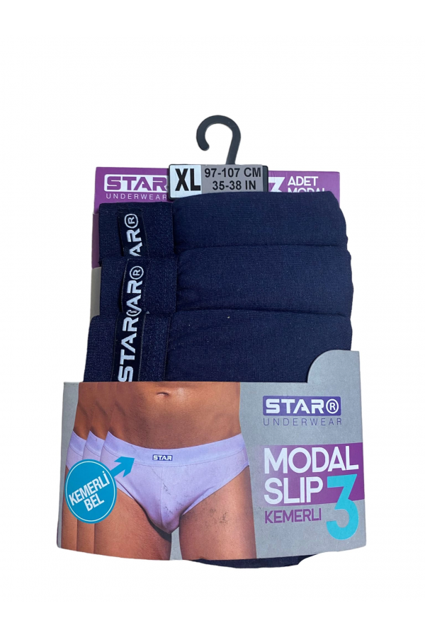Star 109 Erkek 3'lü Modal Slip