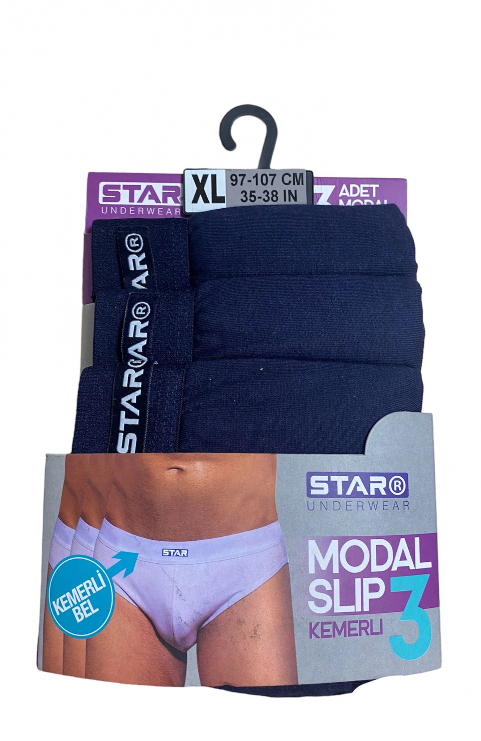 Star 109 Erkek 3'lü Modal Slip
