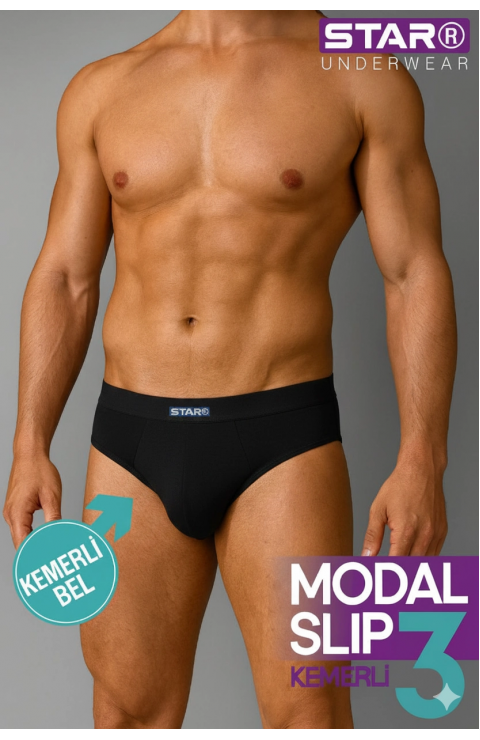 Star 109 Erkek 3'lü Modal Slip