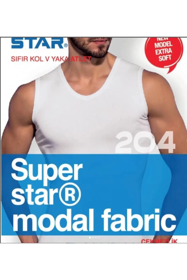 Star 204 Modal Sıfır Kol V-Yaka Atlet