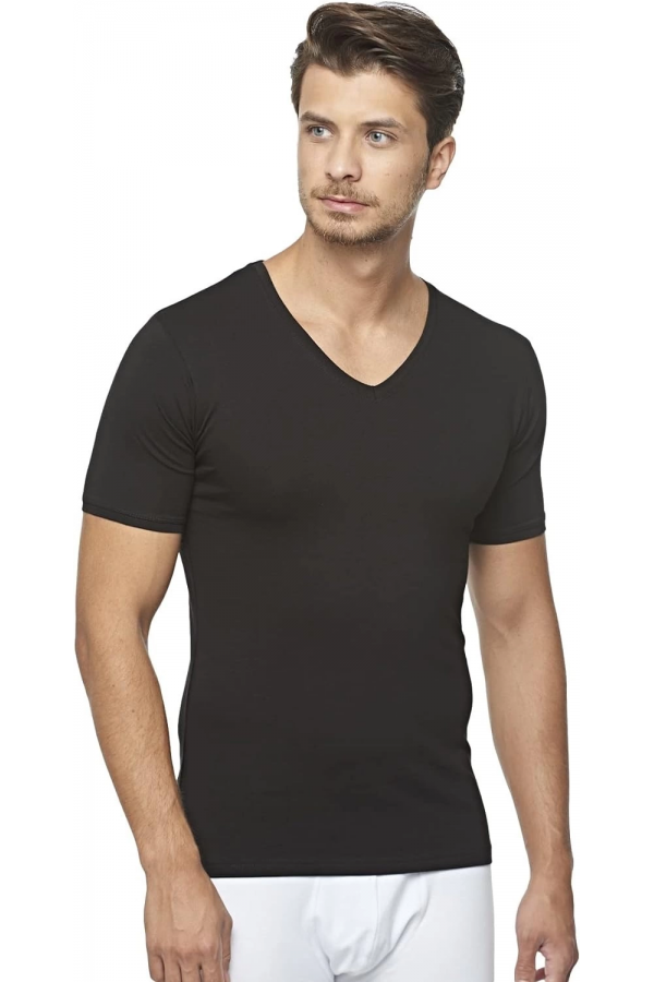 Star 206 Modal Yarım Kol V-Yaka T-Shirt Atlet