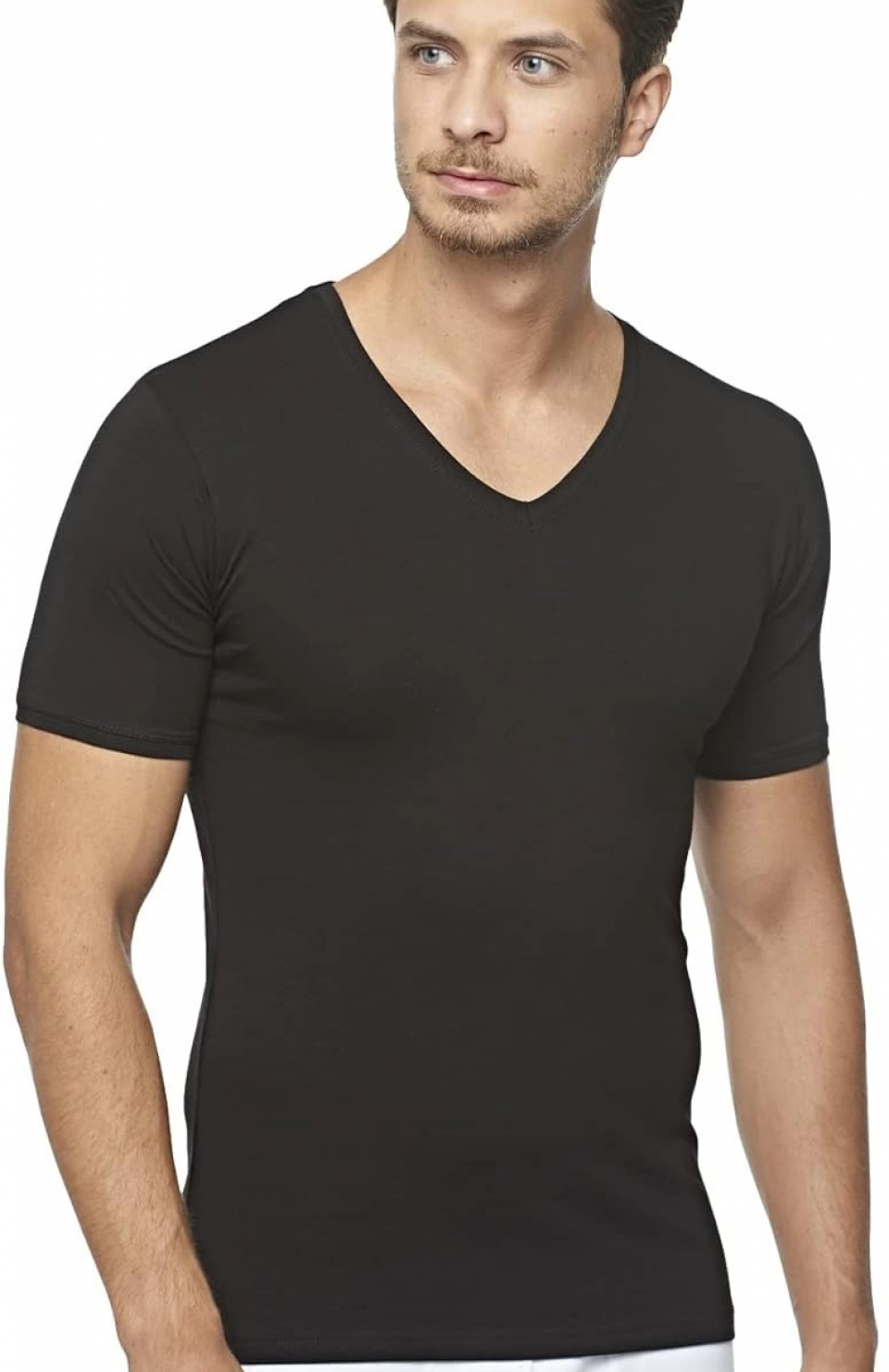 Star 206 Modal Yarım Kol V-Yaka T-Shirt Atlet