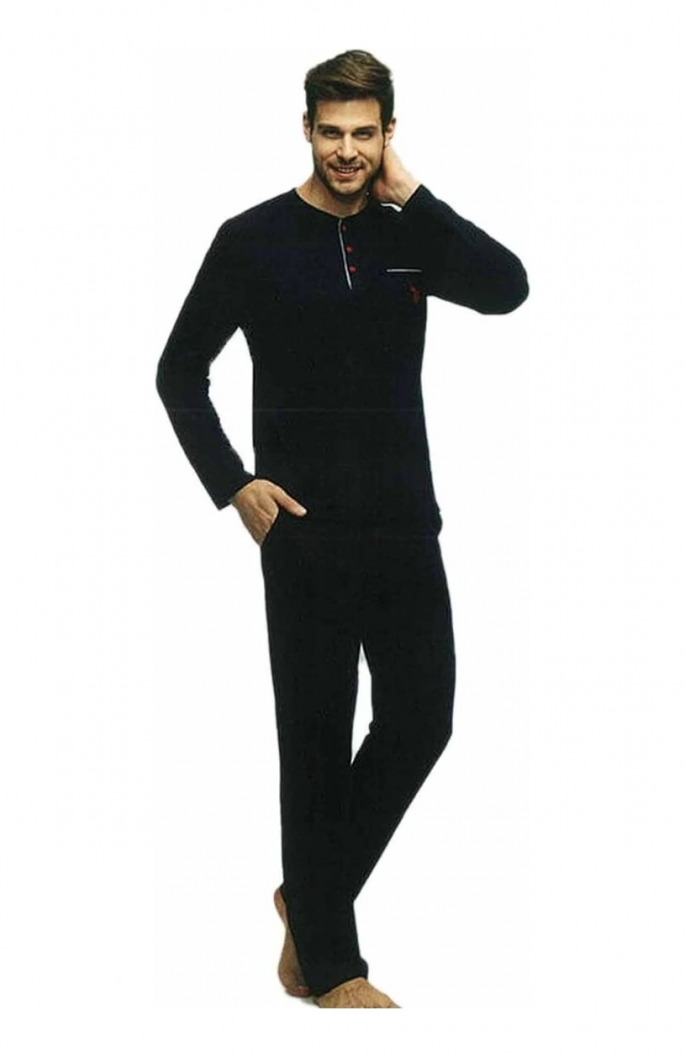 US Polo 17384 Erkek Uzun Kol Pijama Takımı