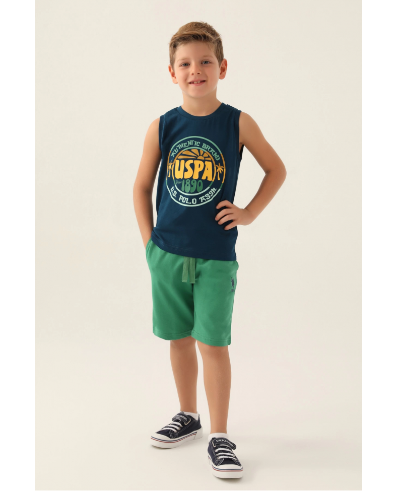 US Polo 1776-G Erkek Çocuk Şort Takımı