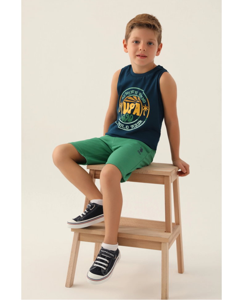 US Polo 1776-G Erkek Çocuk Şort Takımı