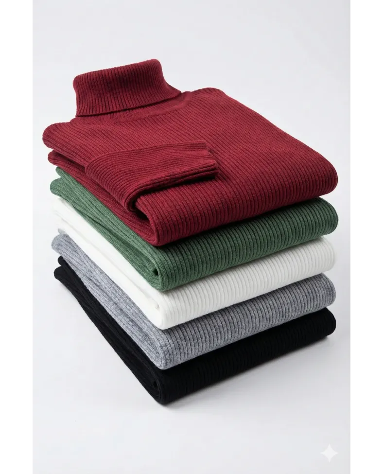 ERKEK 5li Siyah, Beyaz, Bordo, Gri, Haki Kaşkorse Boğazlı Likralı Fitilli Slimfit Body Somersan Giyim | Kadın, Erkek ve Çocuk Moda