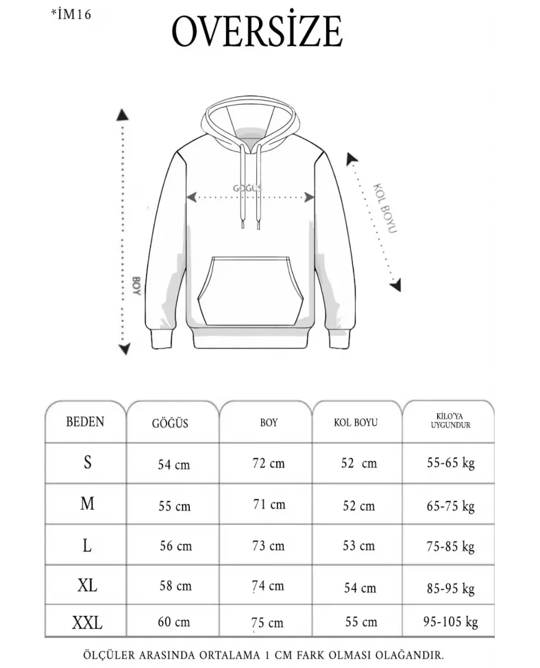 3 İplik Kapşonlu Sweatshirt - Beyaz
